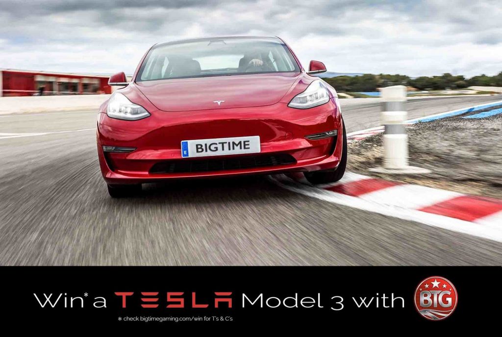 Win a Tesla Model 3 with Big Time Gaming